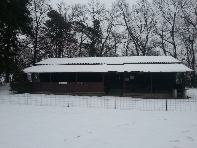 Pavillon Boxer avec neige